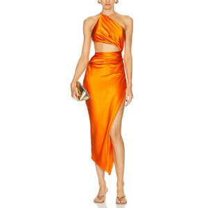 The Sei Sleek Orange One Shoulder Cutout Dress Size 4